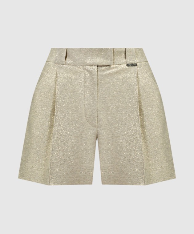 BRUNELLO CUCINELLI WOMEN’S LIGHT GOLD LINEN SHORTS MSRP $1315