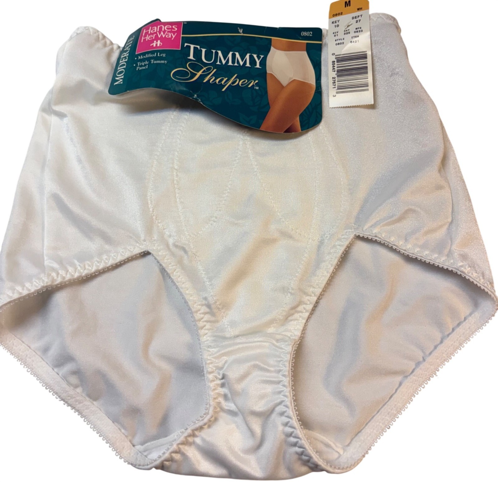 Vintage NEW Hanes Her Way Moderate Tummy Shaper Brief Panties White MEDIUM