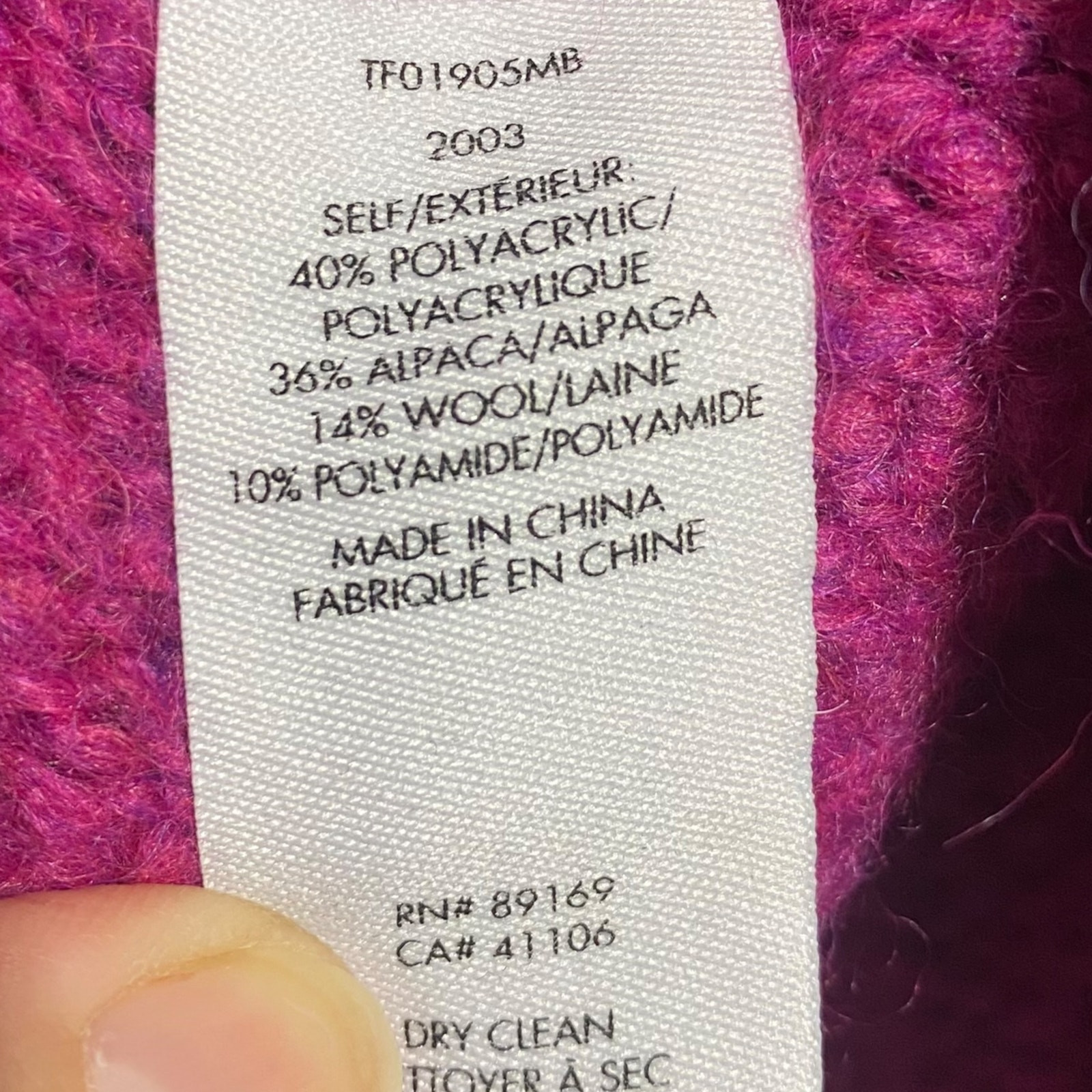 Derek Lam 10 Crosby – Locken Puff Sleeve Alpaca Blend Sweater in Fuchsia – Large