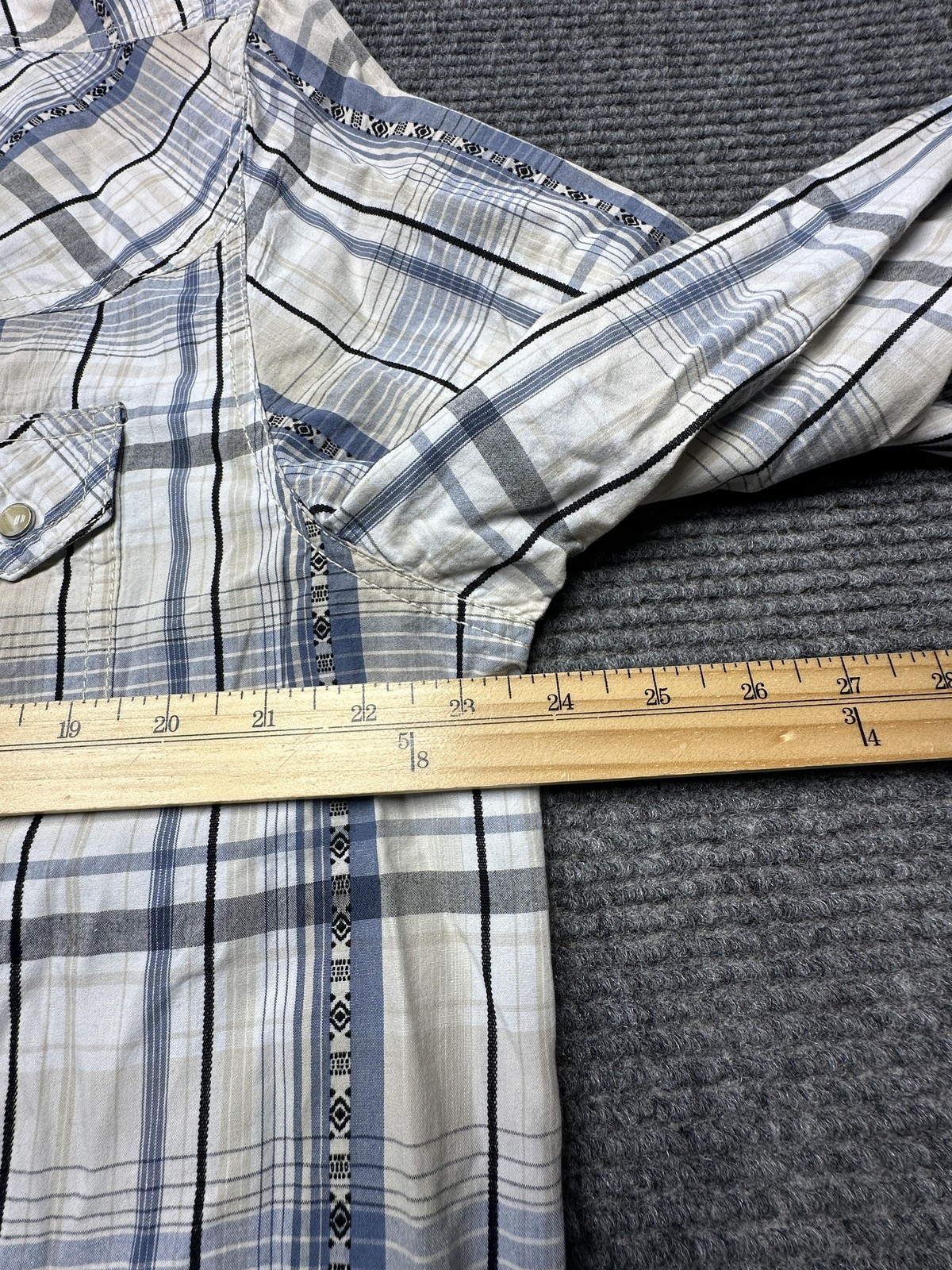 Cody James Shirt Mens XL Beige White Plaid Western Pearl Snap Long Sleeve Cowboy