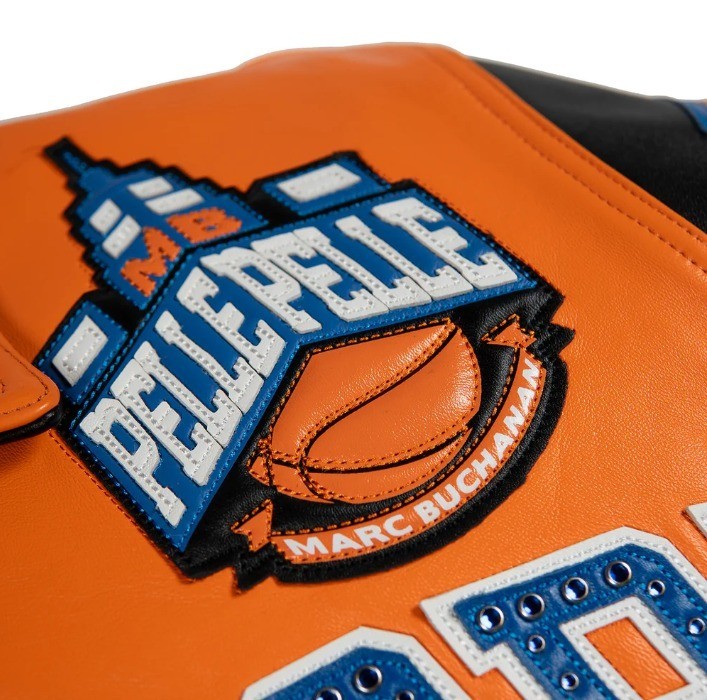 P-P New York Knicks Limited Edition Orange Leather Jacket