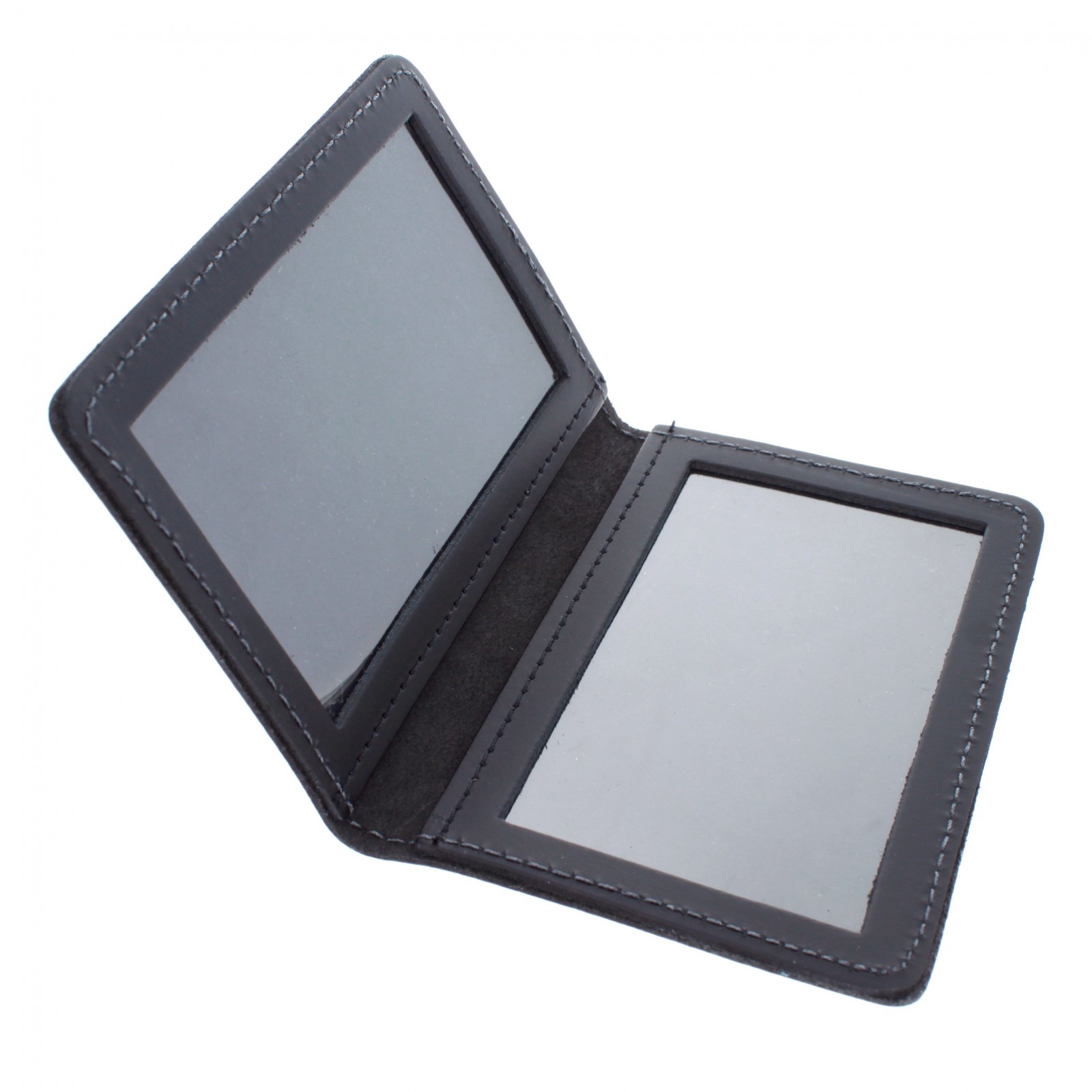 ASR Federal Heavy Duty Black Leather Double ID Holder – Fits 2 Standard IDs