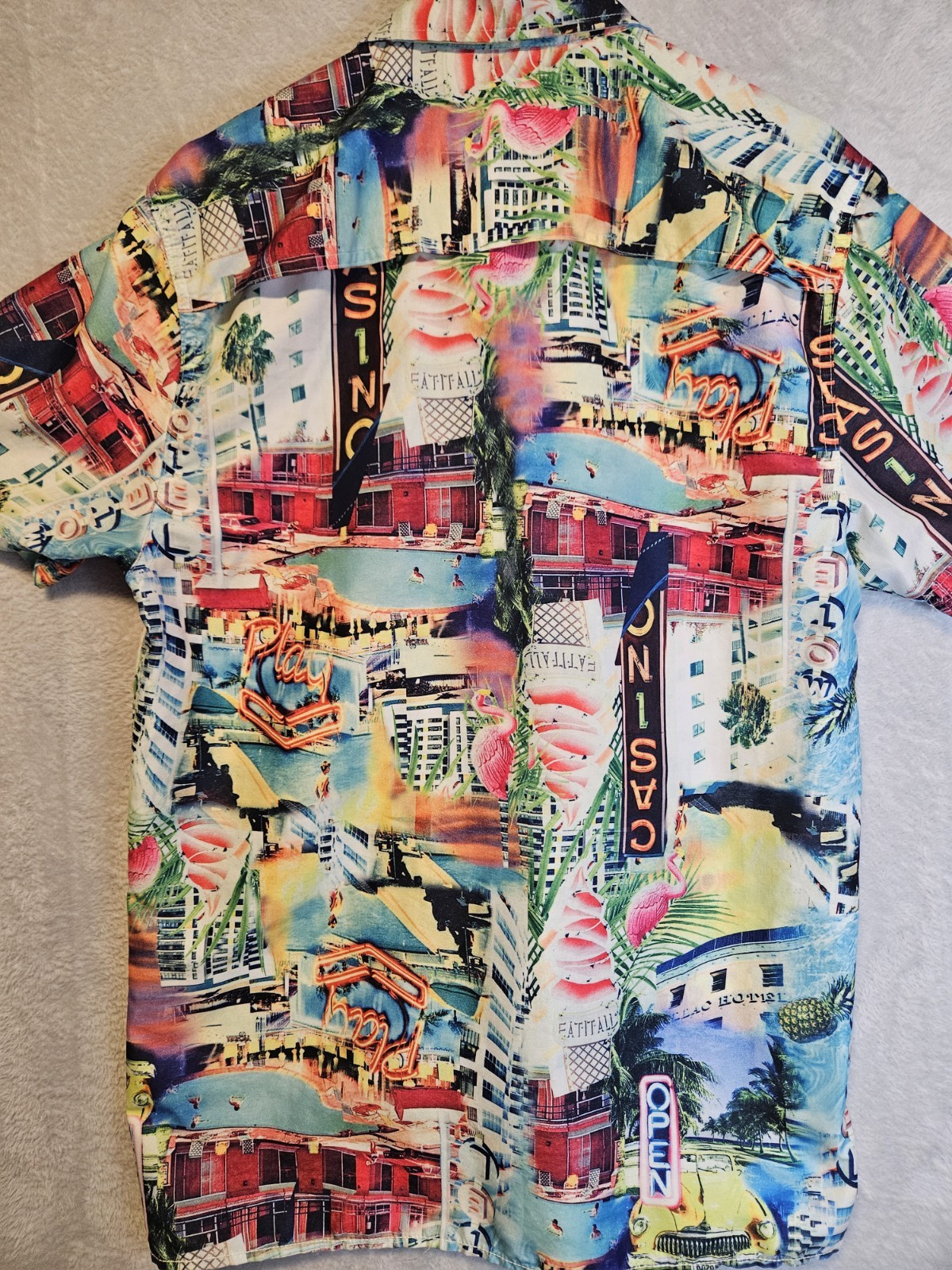 Surf Society Men’s Shirt Sz XL Button-Down Coastal Tropical Casual Fishing Beach