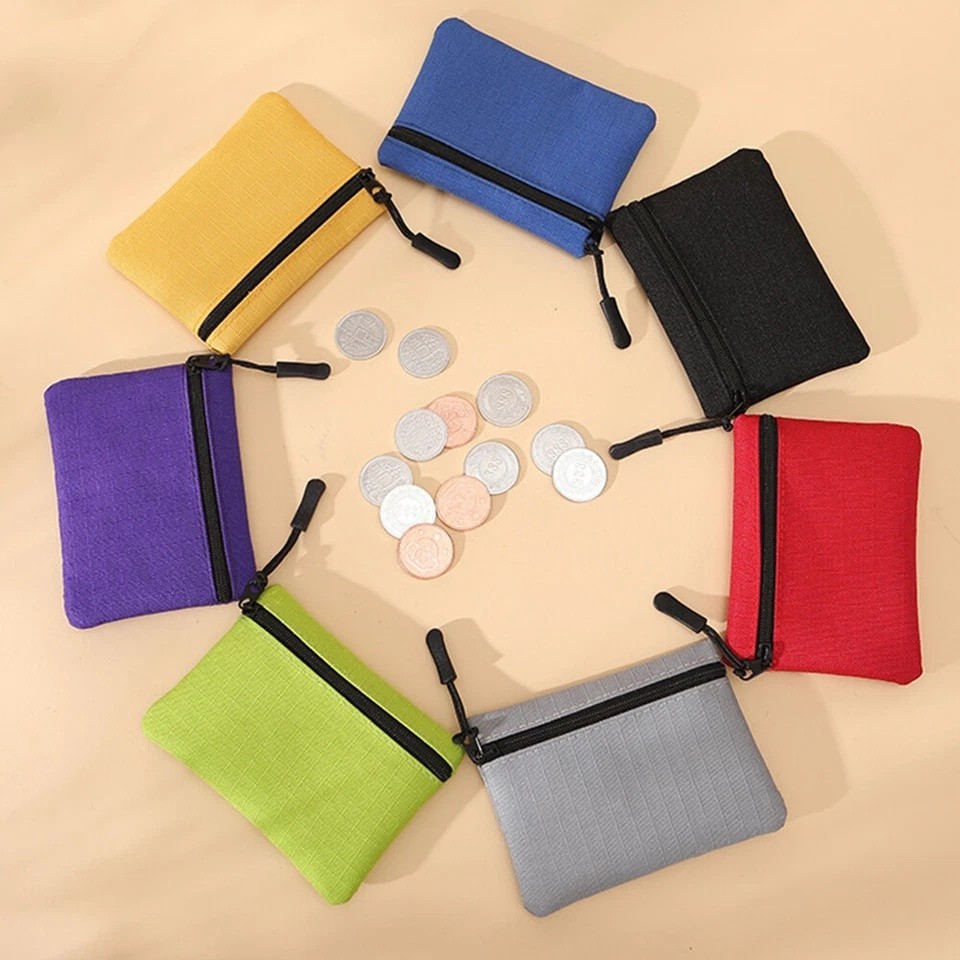 Canvas Mini Coin Purse Zipper Wallet Key Pouch Small Money Bag Unisex