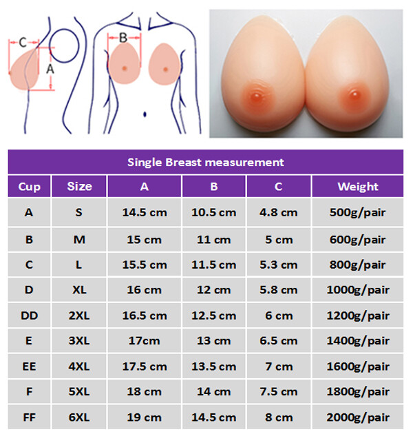 A-FF Cup Teardrop Self-adhesive Silicone Breast Forms CD Boobs Bra Enhancers
