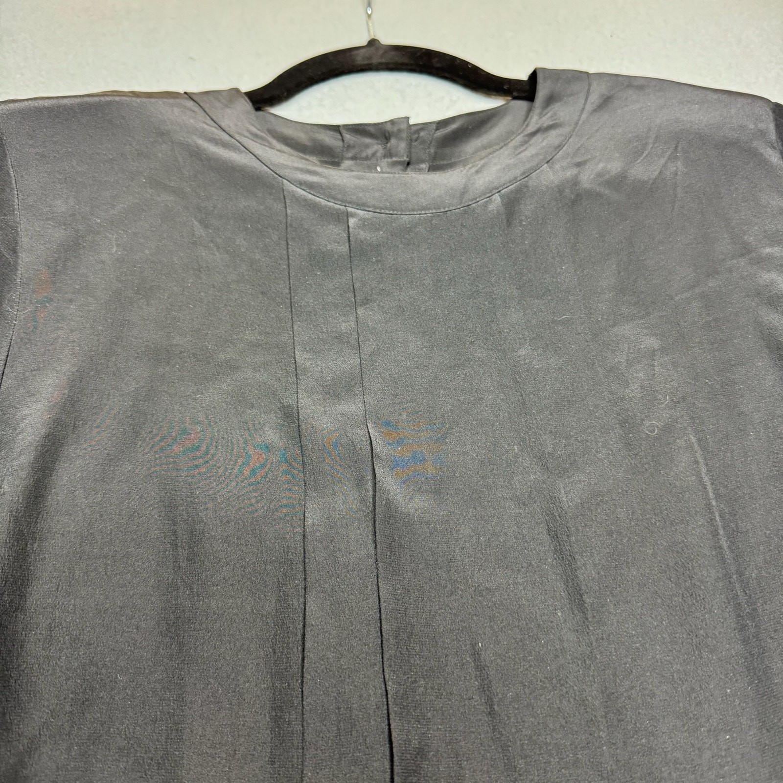 Vintage 100% Silk Pleated 80’s Style Blouse Button Down Back Old Money – Sz 8