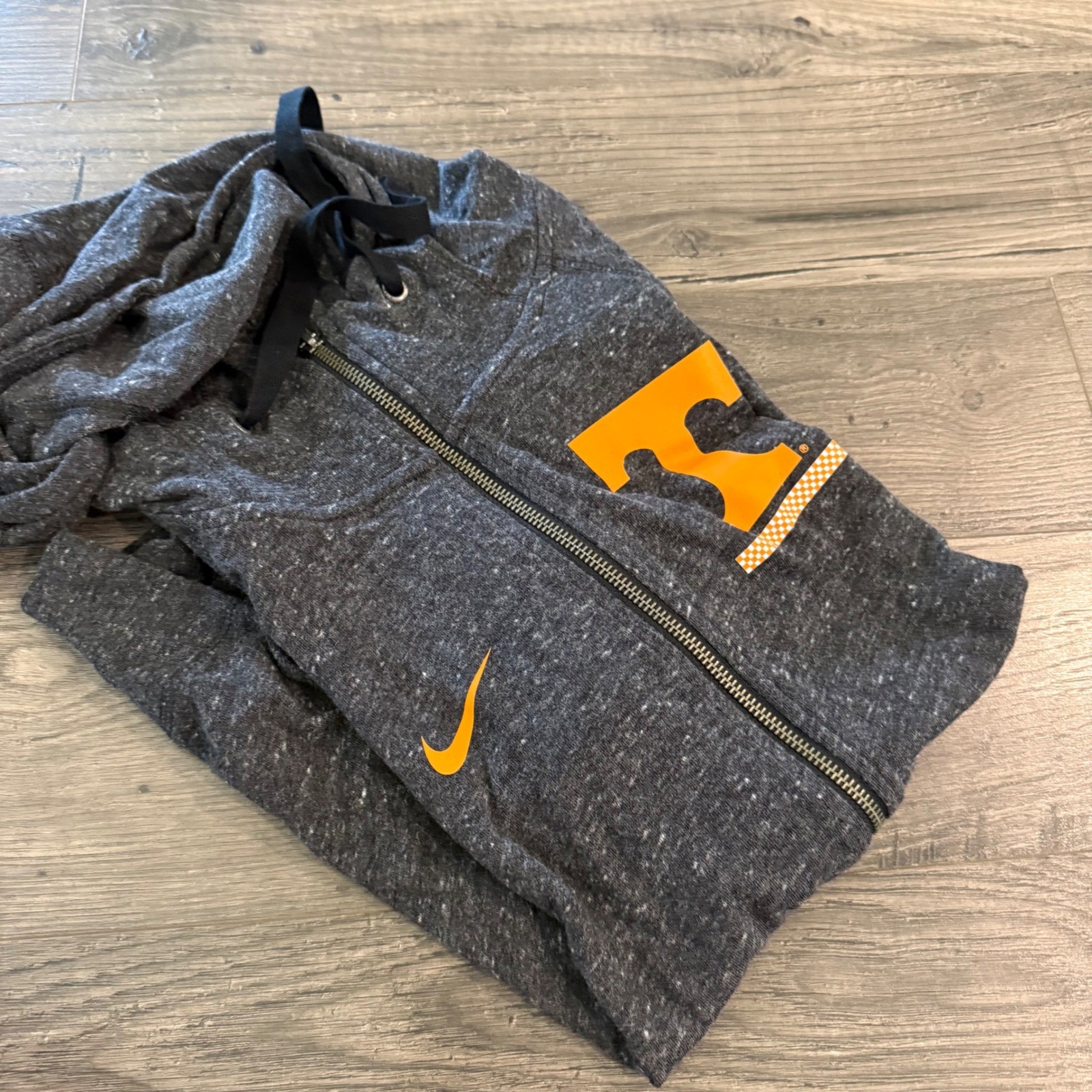 Nike Tennessee Volunteers Full Zip Hoodie Charcoal Grey Orange T Logo Small