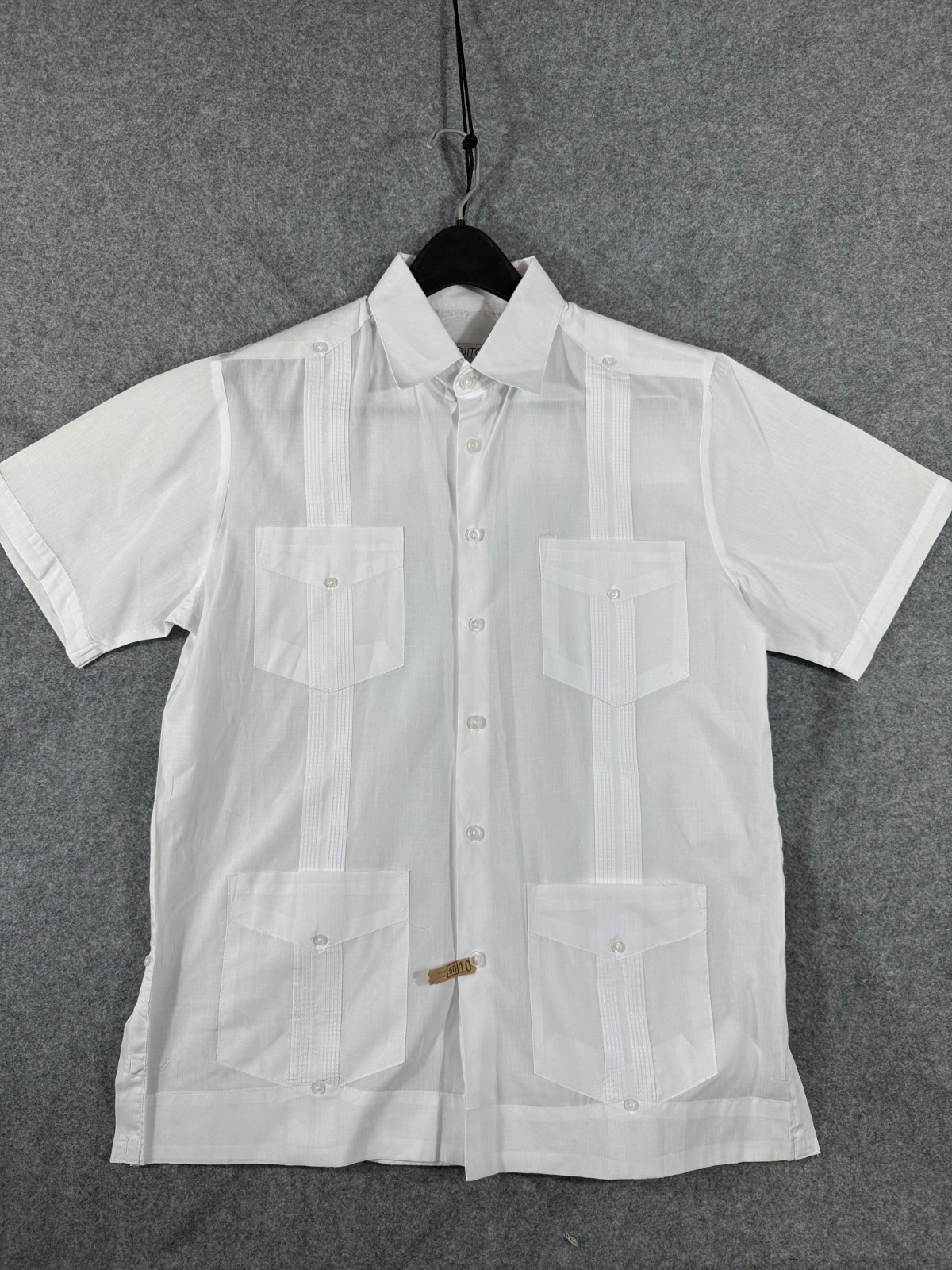 Mojito Guayabera Mexican Wedding Shirt Mens S White Cuban Short Sleeve 4-Pockets