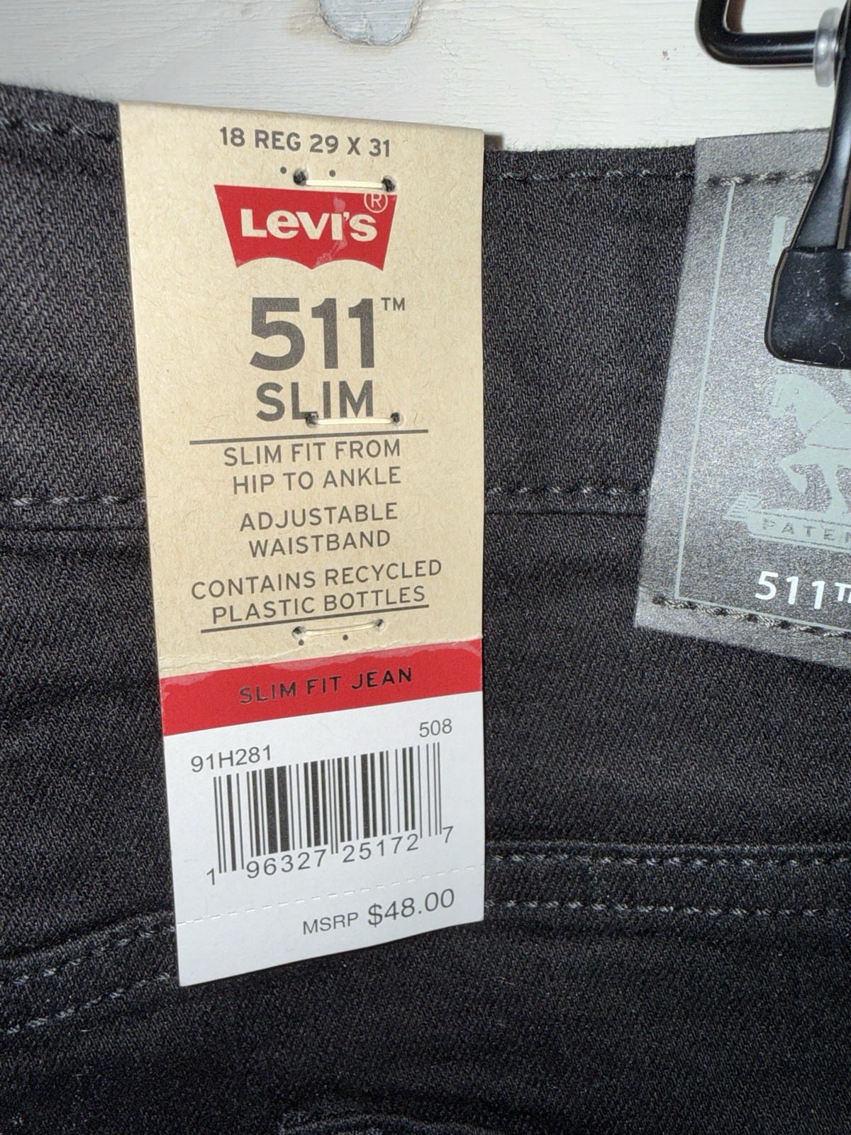 Levi Strauss Boy’s Adjustable Waistband 511 Slim Fit Stretch Jean 18 Reg 29×31