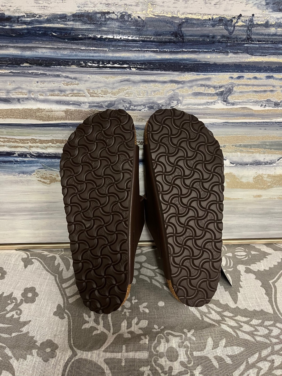 Birkenstock Arizona BS Leather Sandals Dark Brown EU Size 39