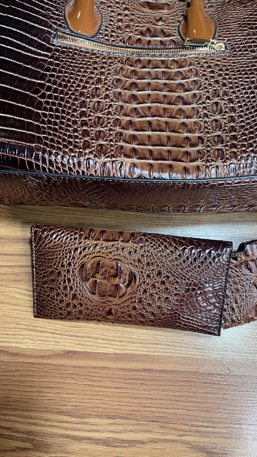 New Vegan Crocodile Tote Pouch Credit Card Holder
