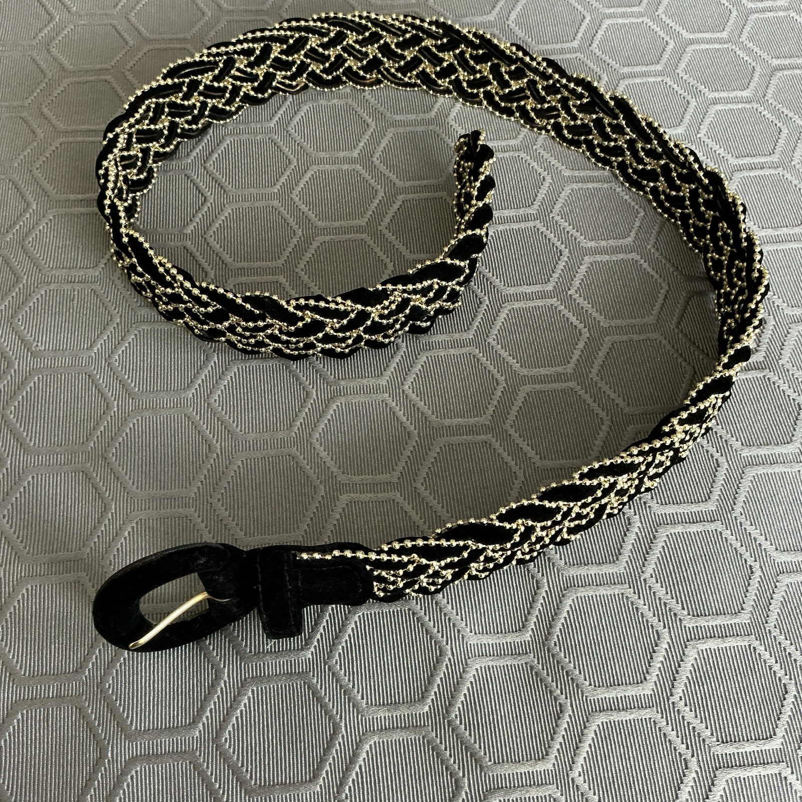 Cute Velvet and Gold Woven belt 2″Wide Size M/L