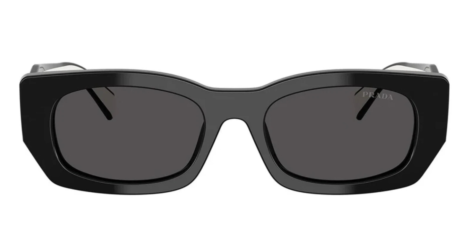 Prada PR B05S 09Q08Z Rectangle Sunglasses in Black and White /Gray Lens 100% UV