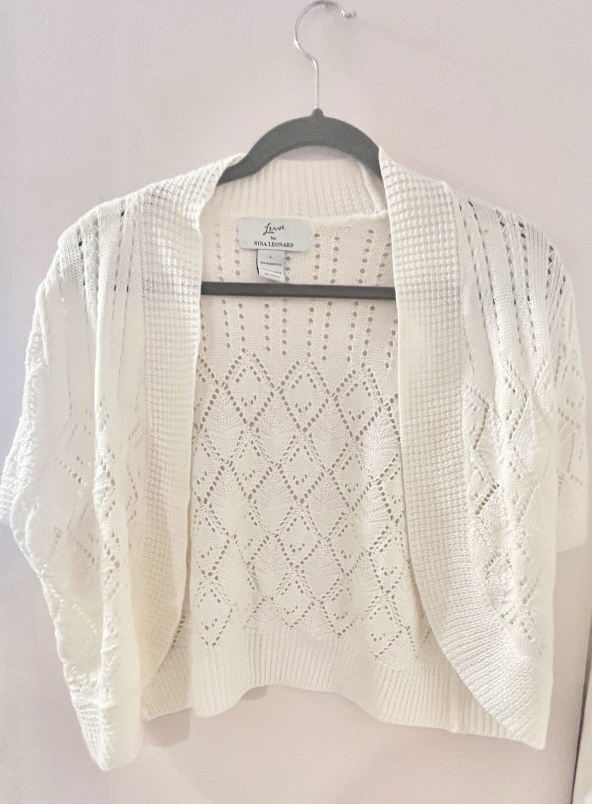 Lennie for Nina Leonard White Crochet Classic. Basic. Capsule wardrobe. Layering