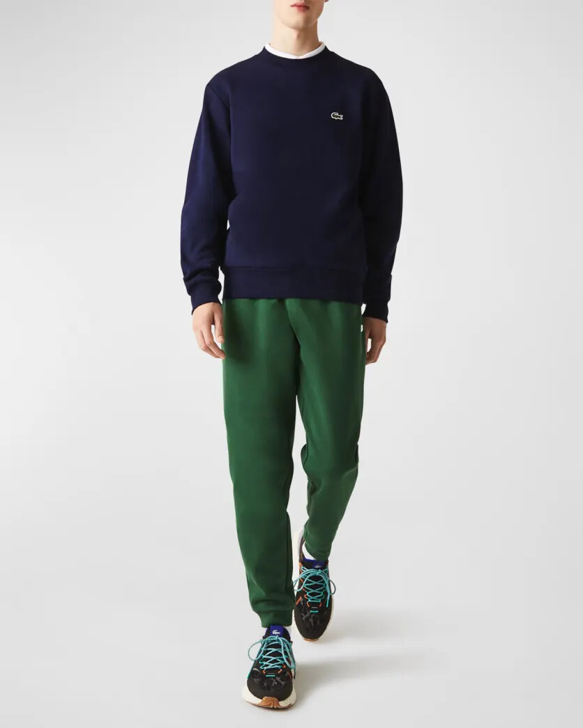 Lacoste Long Sleeve Regular Fit CREW-neck 100% Organic Cotton Sweater MENS NAVYX