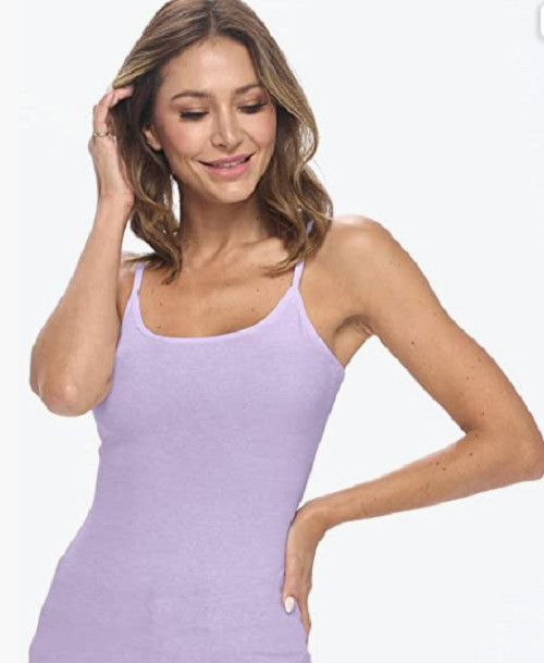 Women’s Camisole Tank Top-Breathable Cotton Stretch Soft with Scoop neckline