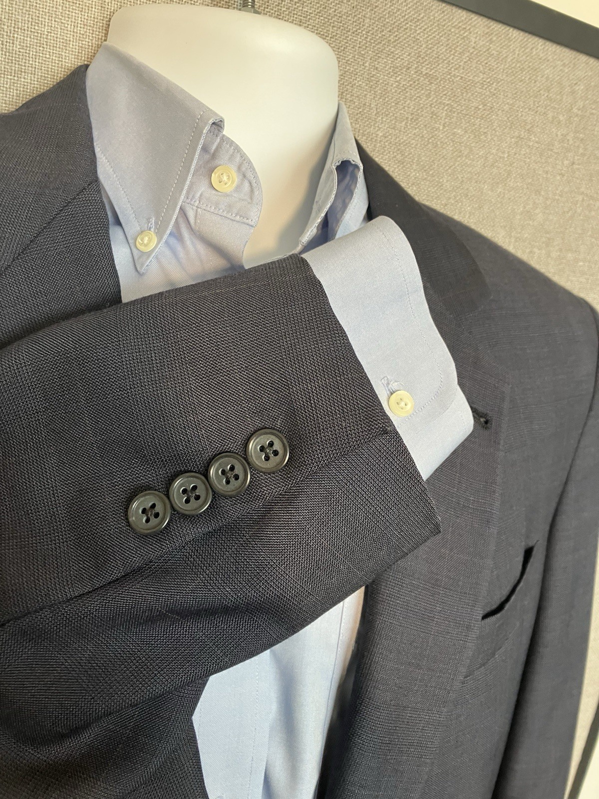 Hart Schaffner Marx Gold Trumpeter Wool Suit 41 Long / 34×30 USA Made Pleated
