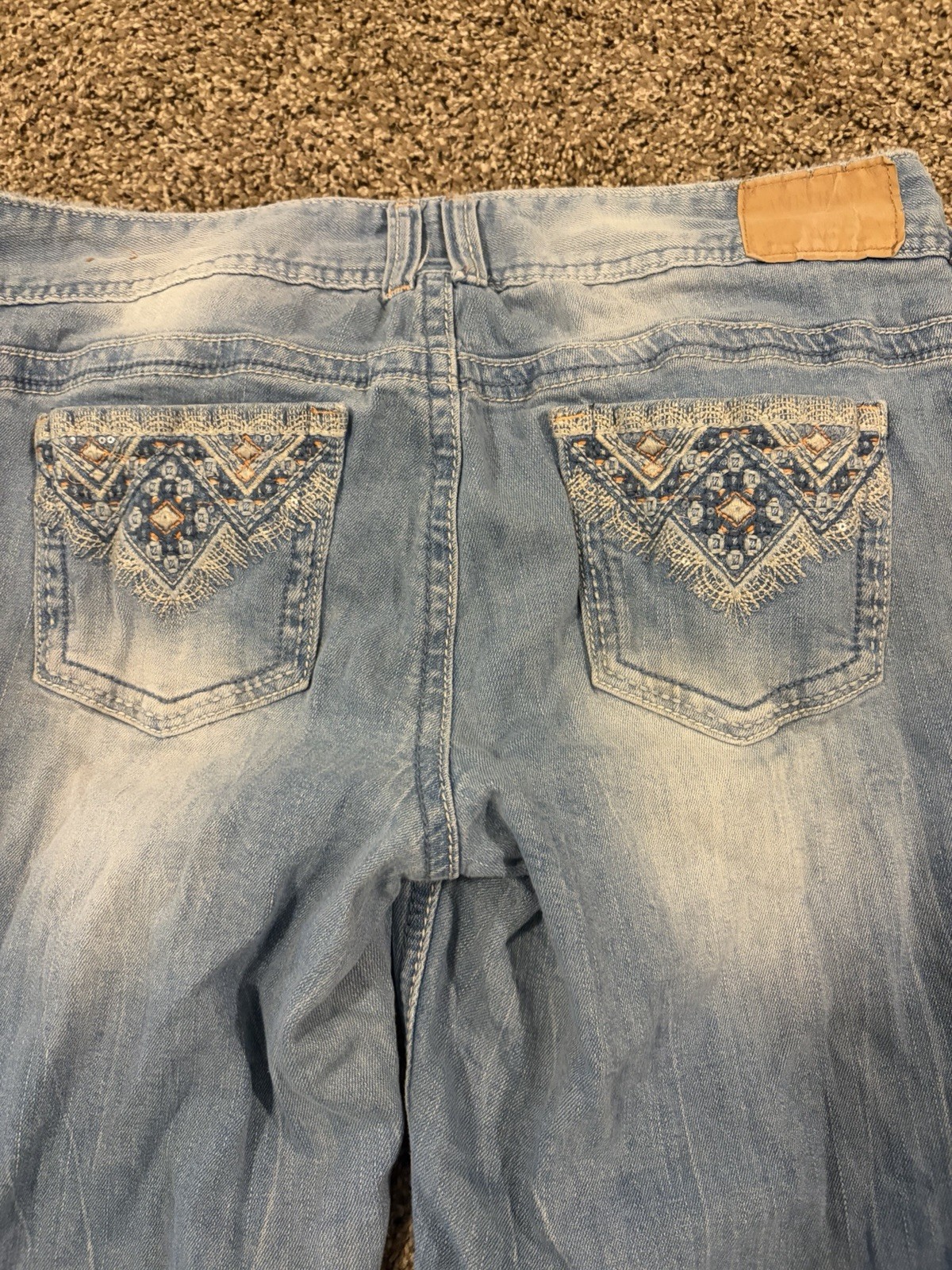Amethyst Jeans Girls Size 14 Light Wash Blue Bootcut Denim Cotton/Spandex