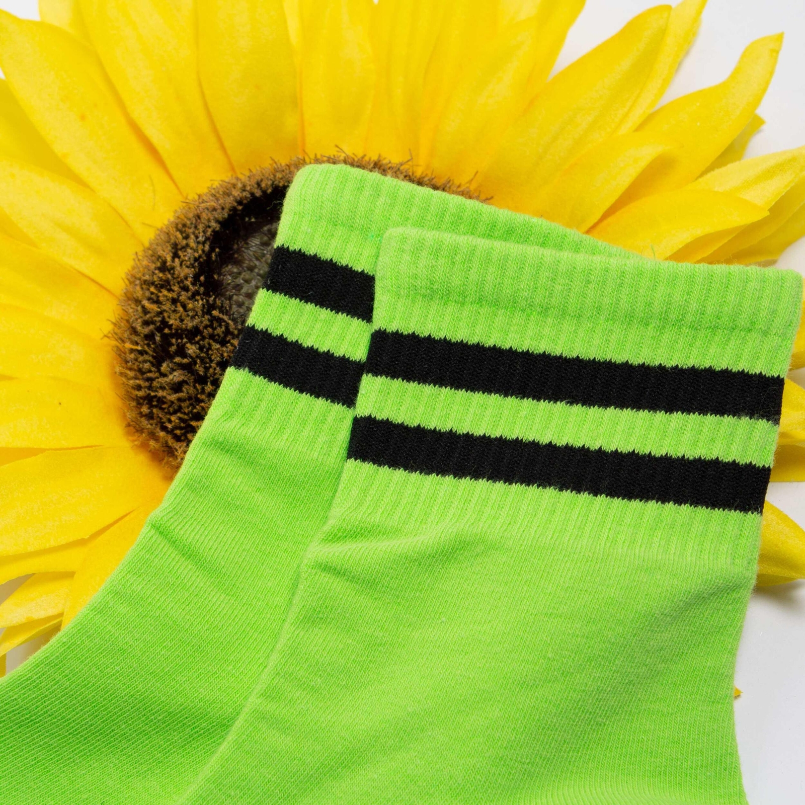 Womens Striped Neon Color Cute Crew Socks