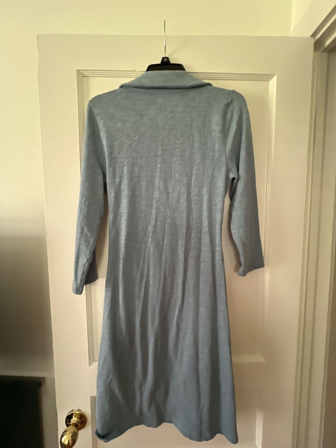 Spartina 449 Blue Three-Quarter Sleeve Ruched Wrap Dress