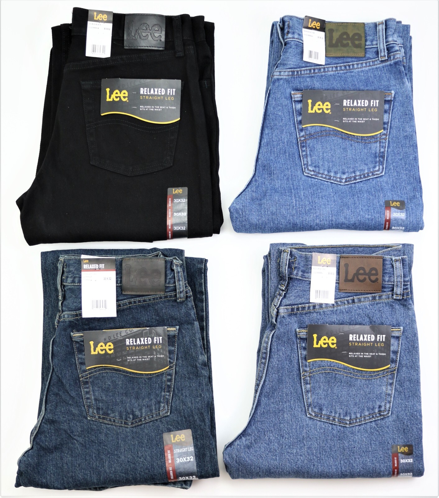 Lee Men’s Relaxed Fit Straight Leg Jeans All Men’s Sizes Four Colors 100% Cotton