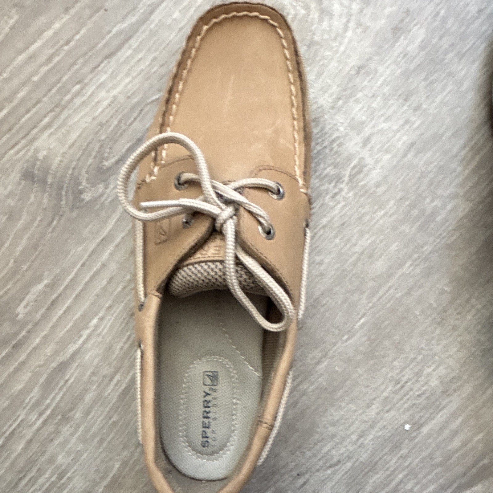Sperry Tan Leather Boat Shoes Men’s/Unisex 7.5 Lace Up Round Toe Nautical