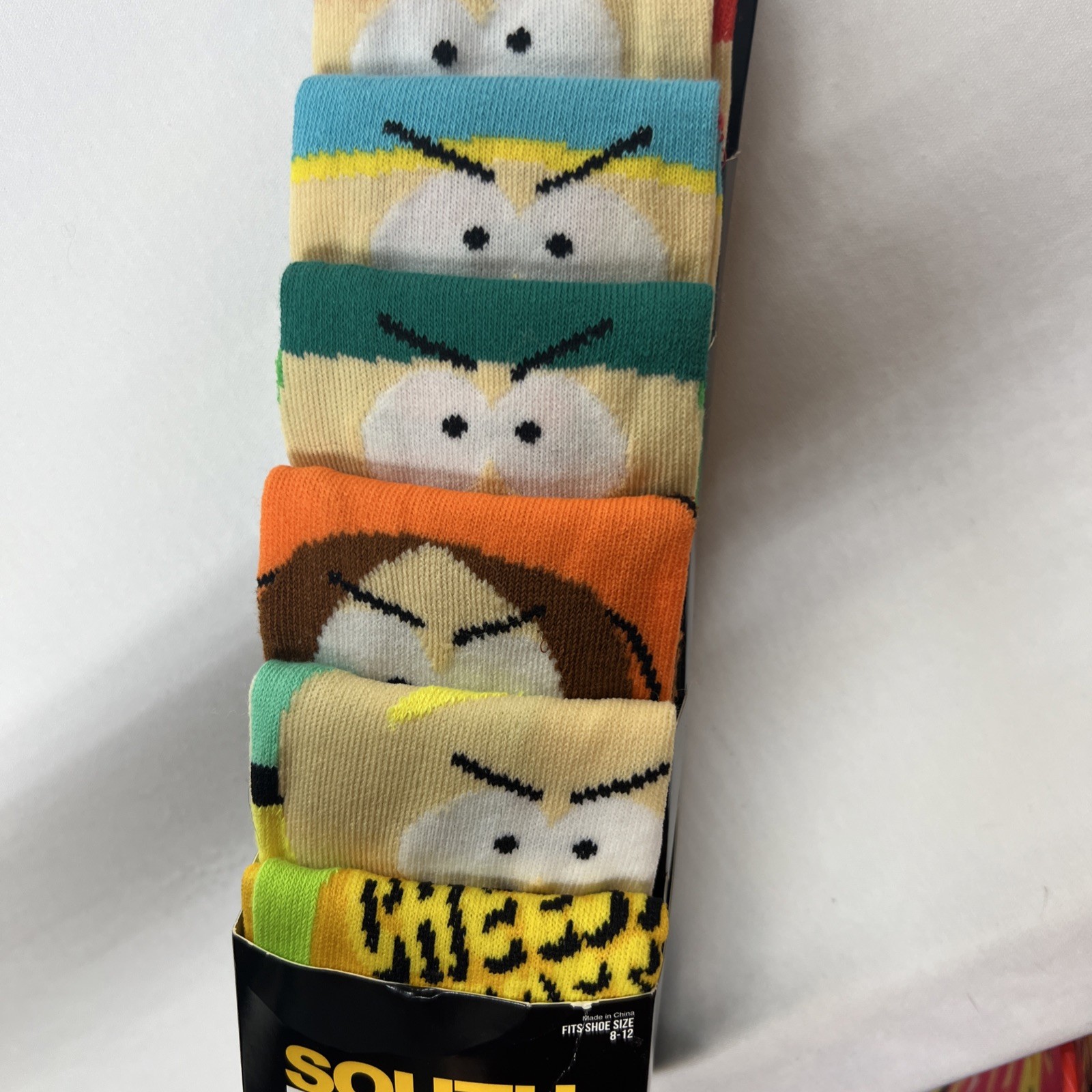 South Park 6 Pair CREW SOCKS Men Size 8-12 Bioworld NEW