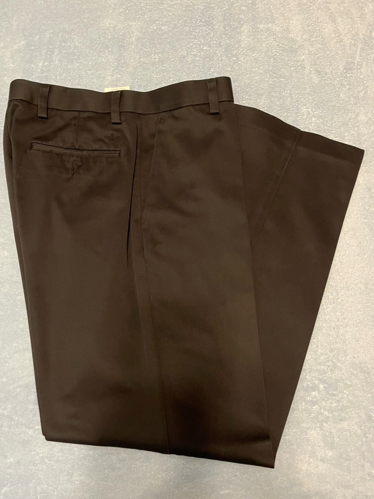DOCKERS MEN CLASSIC FIT 32×30 DRESS KHAKI PANT D3 FLAT FRONT BLACK COTTON W WEAR