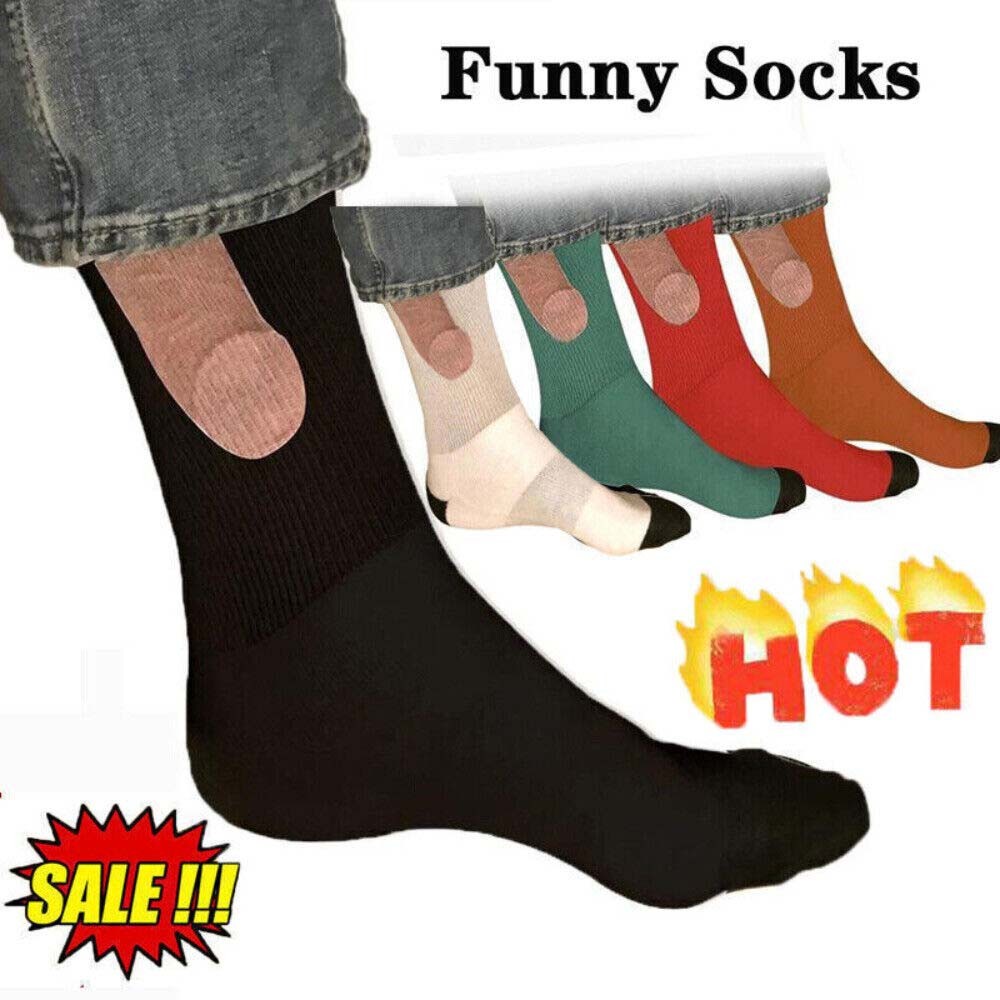 1Pair of Socks For Men Novelty Joke Funny Prank Printing Holiday Gift New