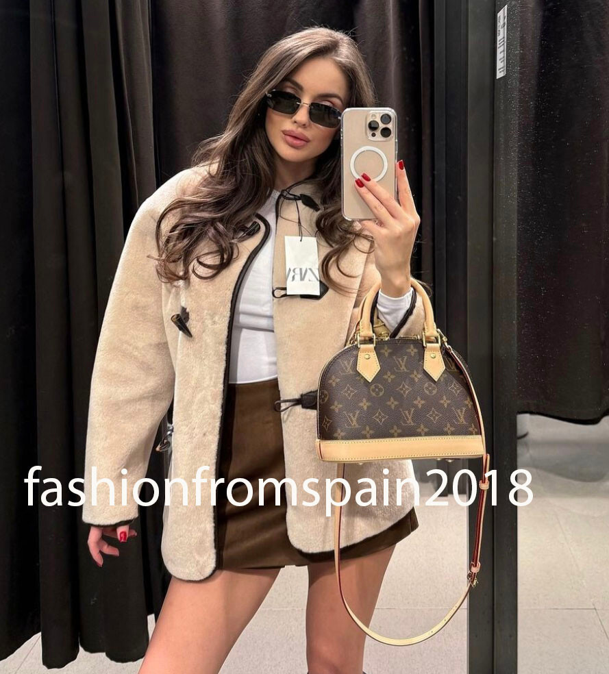 ZARA NEW WOMAN FAUX FUR COAT WITH TOGGLES ECRU XS-XL 8372/300 SALE PRICE!!!