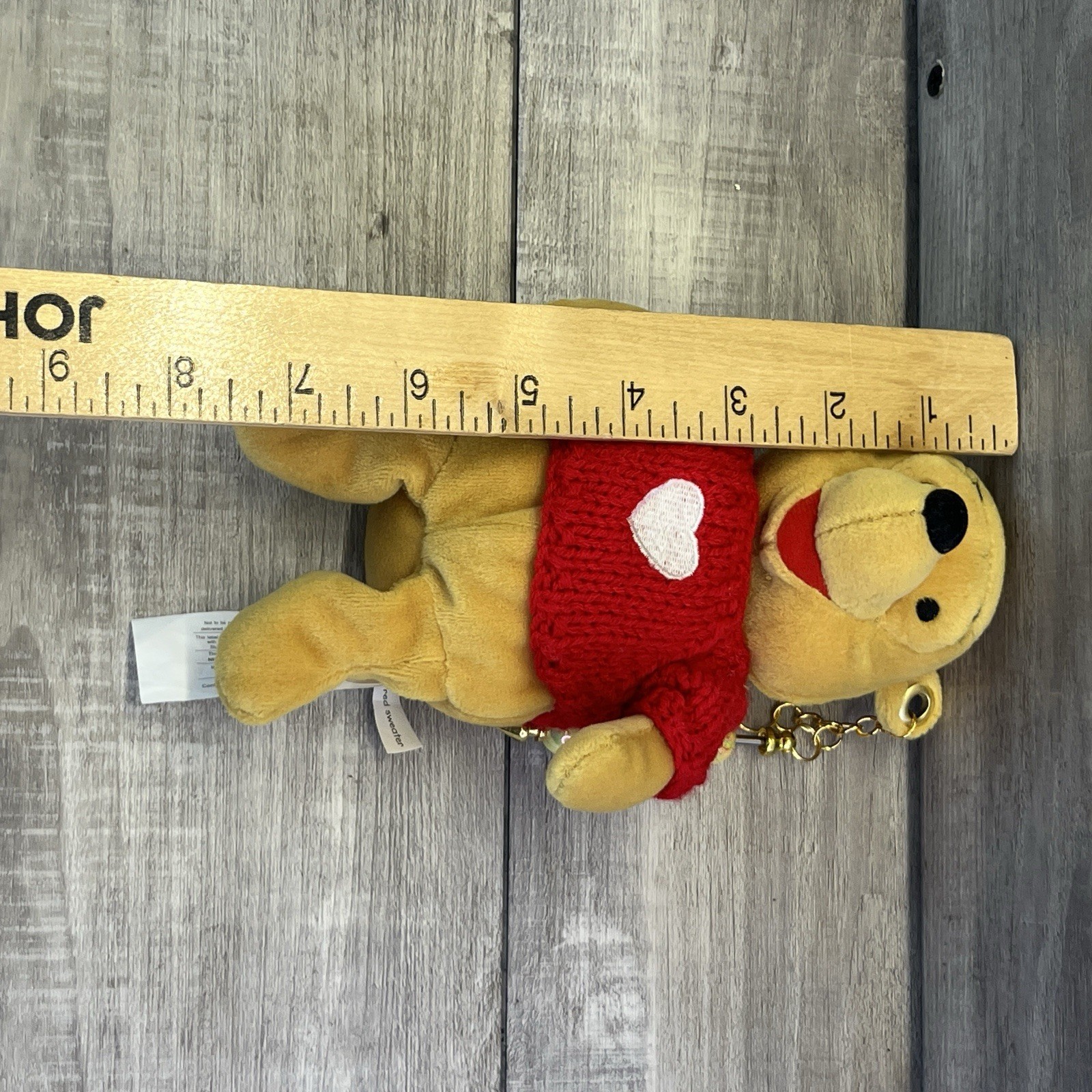Winnie the Pooh OOAK Toy Bag Charm Keychain Handmade Ornament Vintage Plush