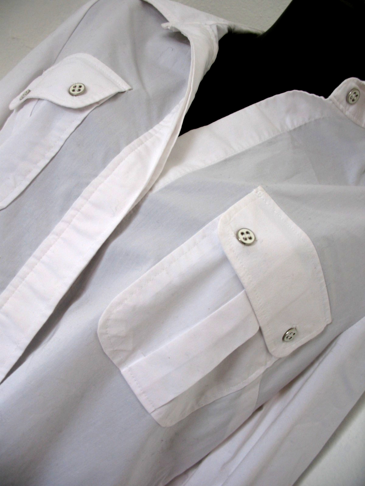 New York & Co. Blouse Western, White, Cotton, Polyester,Spandex, Medium.