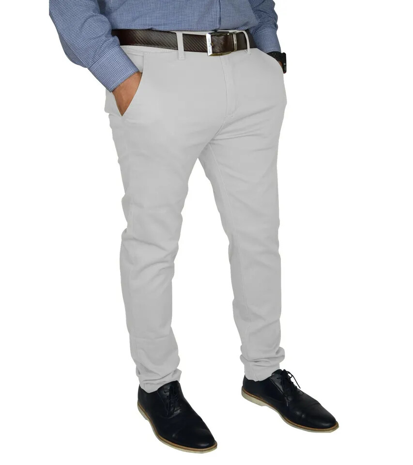 Mens Slim FIT Stretch Chino Trousers Casual Flat Front Flex Classic Full Pants