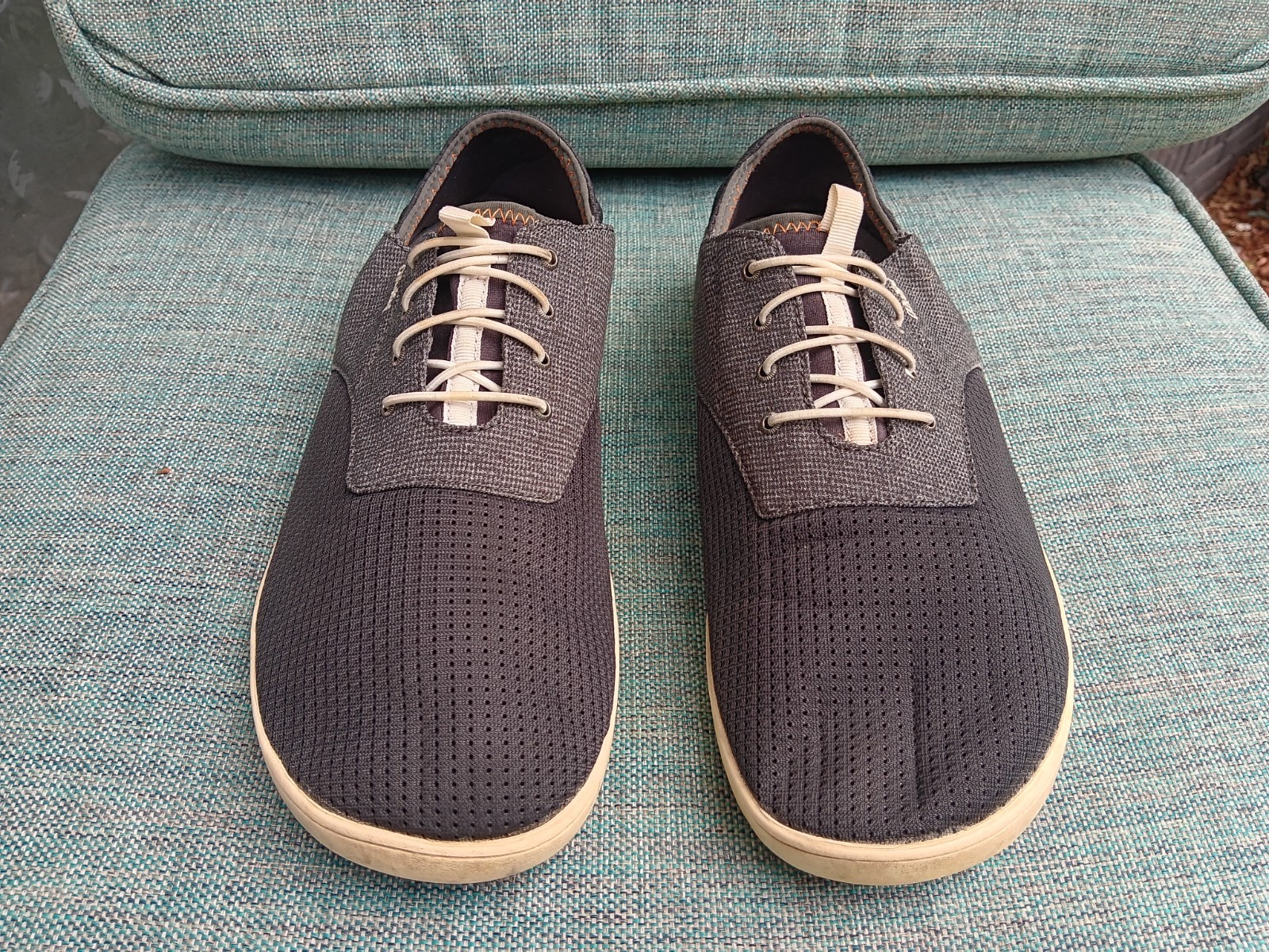 OluKai Shoes Nohea Moku Mens 11 Gray Mesh Comfort Casual Boat Beach Sneaker
