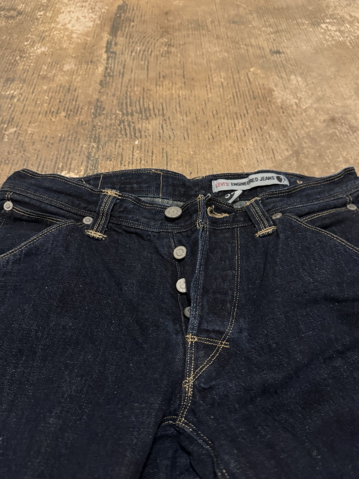 Vintage June 9 1999 RARE Levi’s Engineered Back Buckle Indigo 32×32
