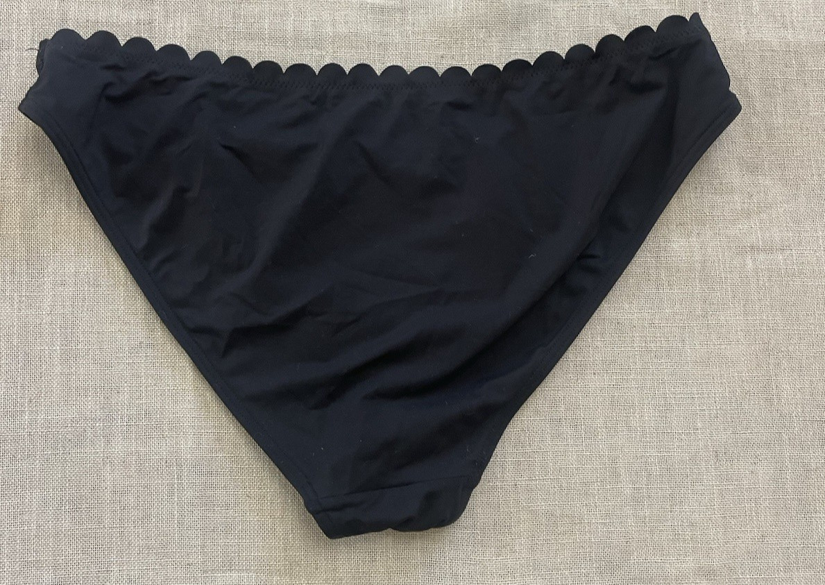 Lascana Black Moderate Coverage Scalloped Edge Swimsuit Bikini Bottoms XL Unworn