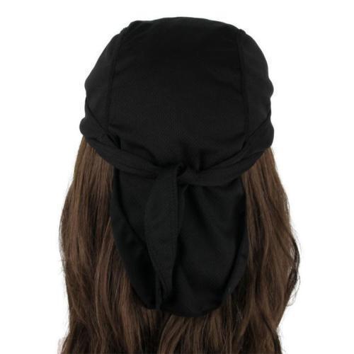 Motorcycle Wrap Biker Du Do Black Bandana Paisley Doo Rag Head Skull Cap Durag