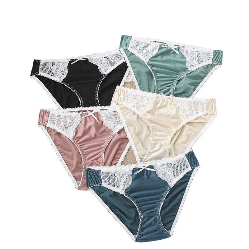 6 Pack Lot Sexy Womens Lace Satin Panties Underwear Low Waist Bikinis Lingeries