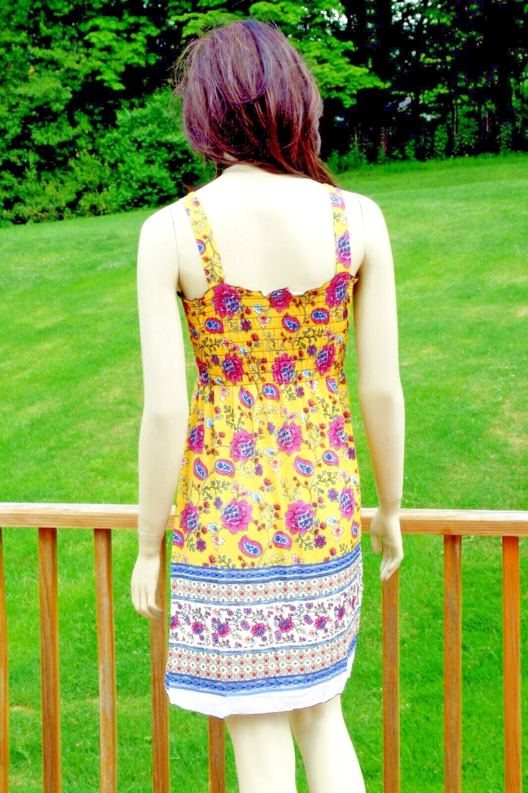Womens Sleeveless Smocked Sundress Print M L XL XXL