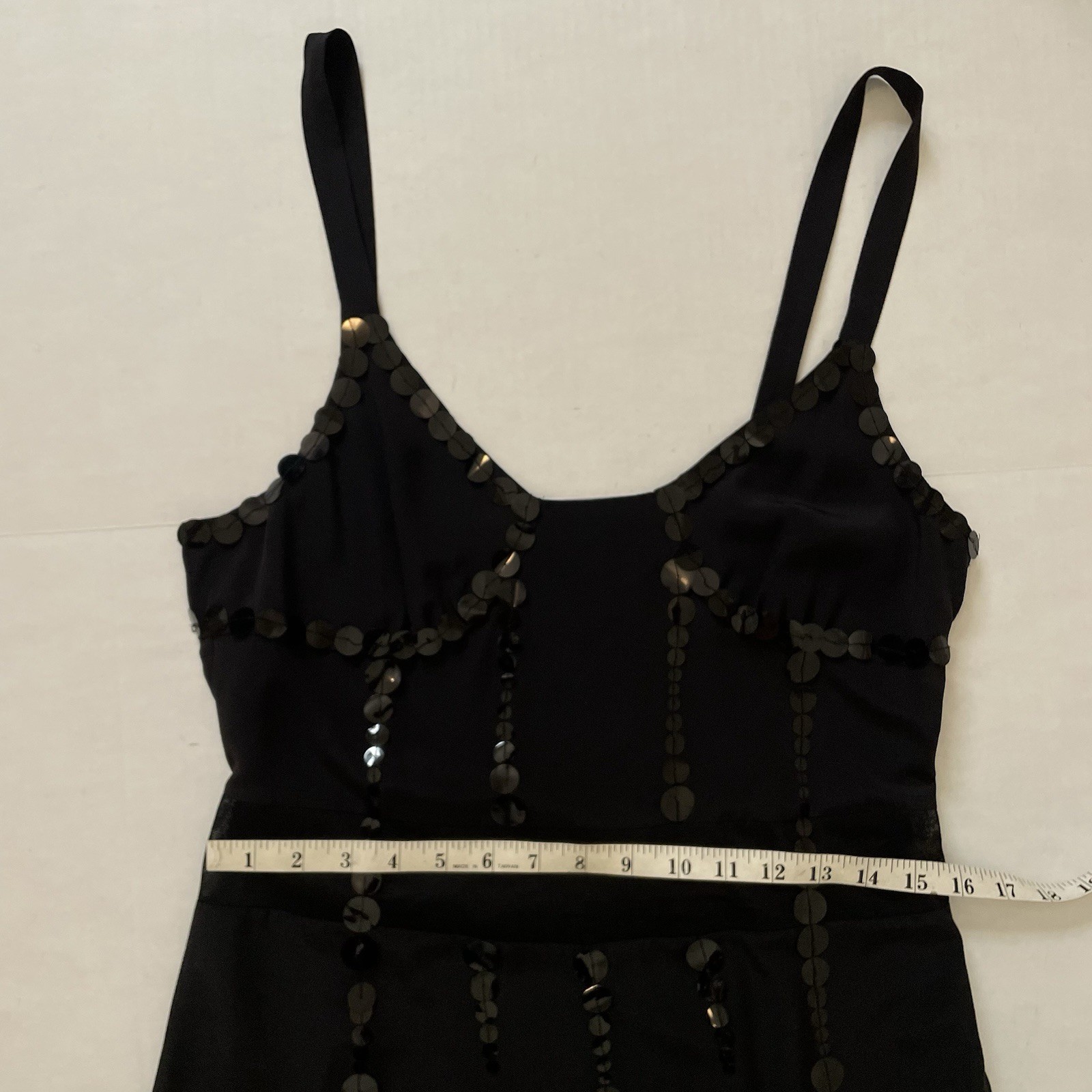 Marc Jacob’s Black 100% Silk Sequin Embellished Dress Size 6, Cocktail Party