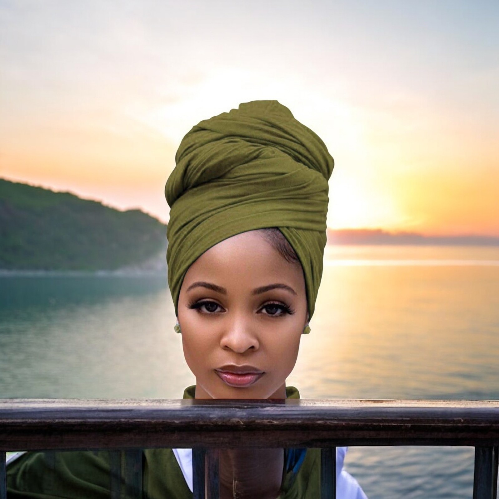 African Head Wrap Turban Stretch Jersey Long Scarf Soft Hair Wrap USA Seller