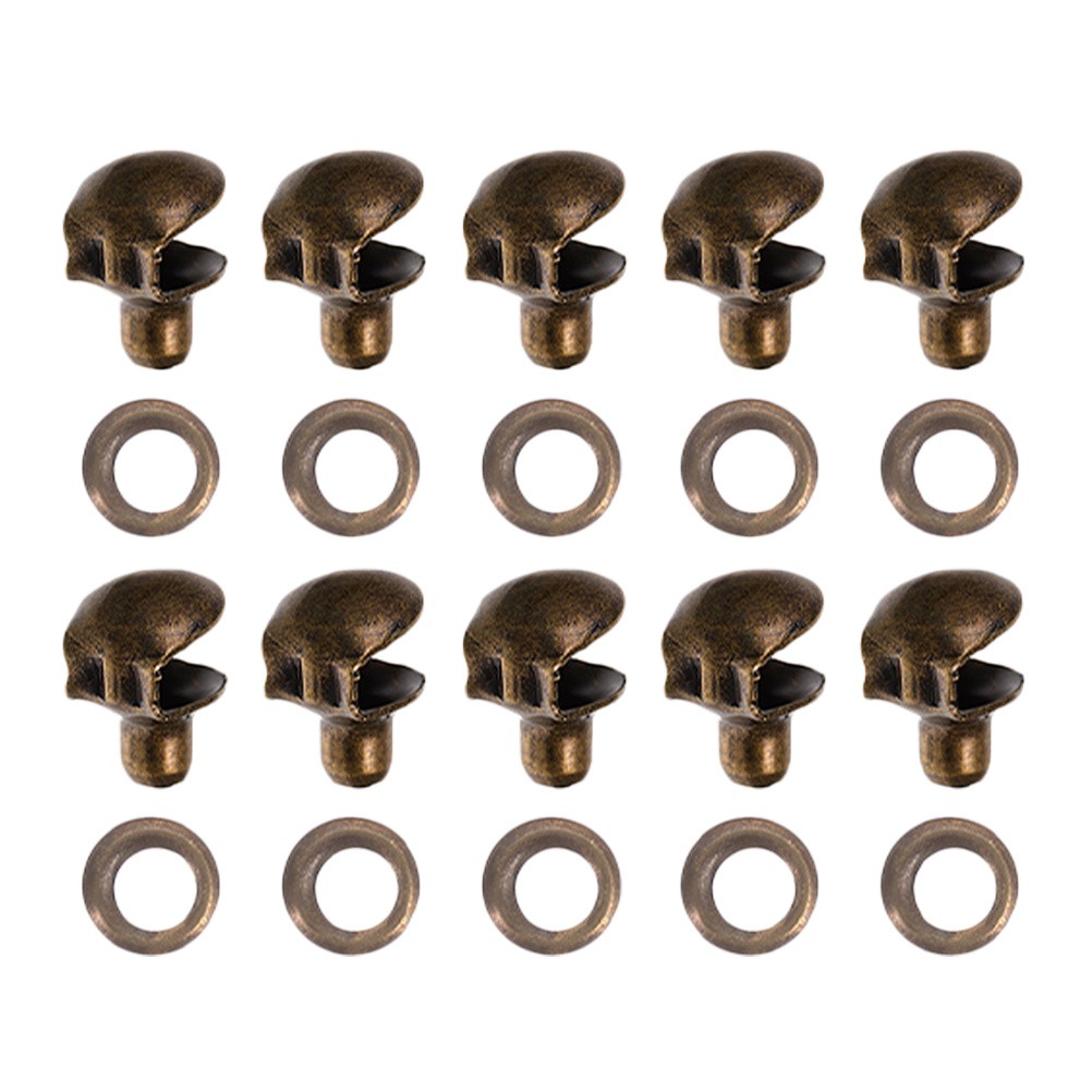 10Pcs Boot Shoe Buckles Metal Lace Repair Kit Dark Brown for Hiking and Camping