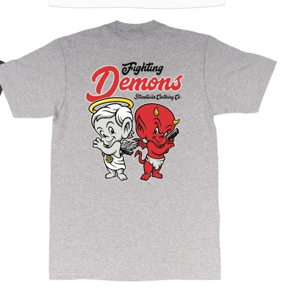 streetwise Inner Demons Graphic T-Shirt Black & Gray M-5XL