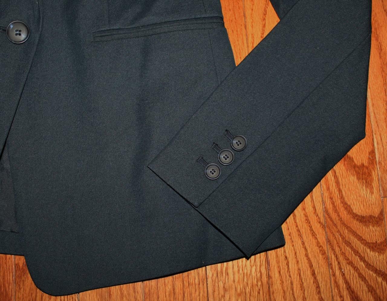 NWT Womens Ann Taylor Machine Washable 1-Button Blue Blazer Dark Navy Rinse *E1