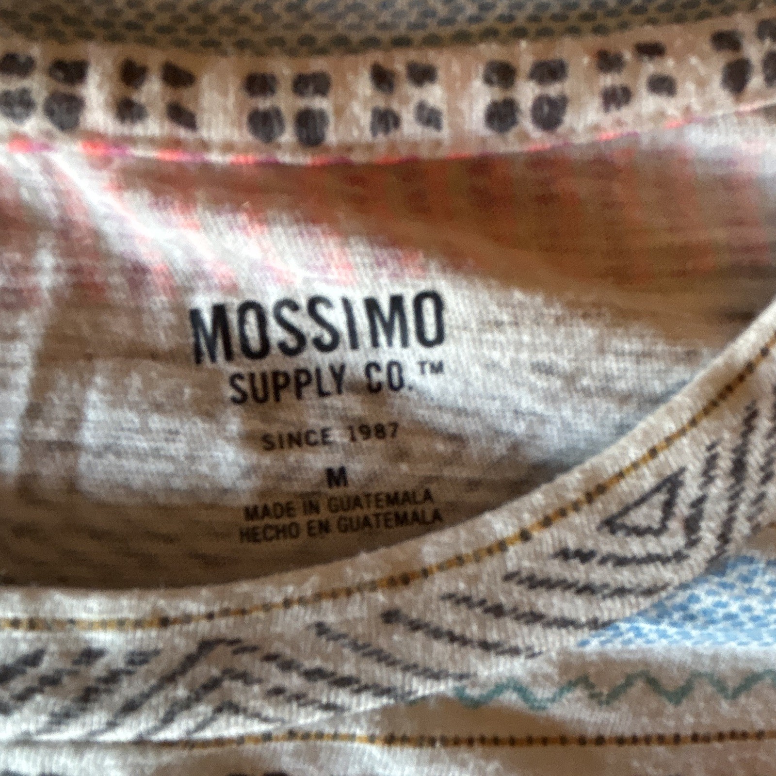 Mossimo Supply Co. Women’s Multicolor Aztec Geometric Knit T-Shirt Crew Neck M