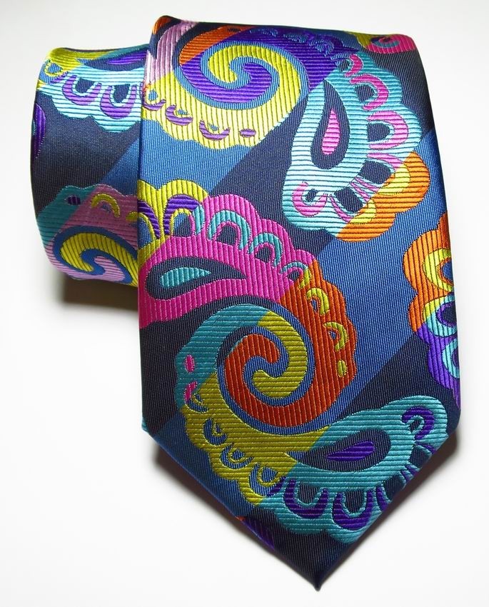 New Classic Paisley Multicolor JACQUARD WOVEN Silk Men’s Tie Necktie