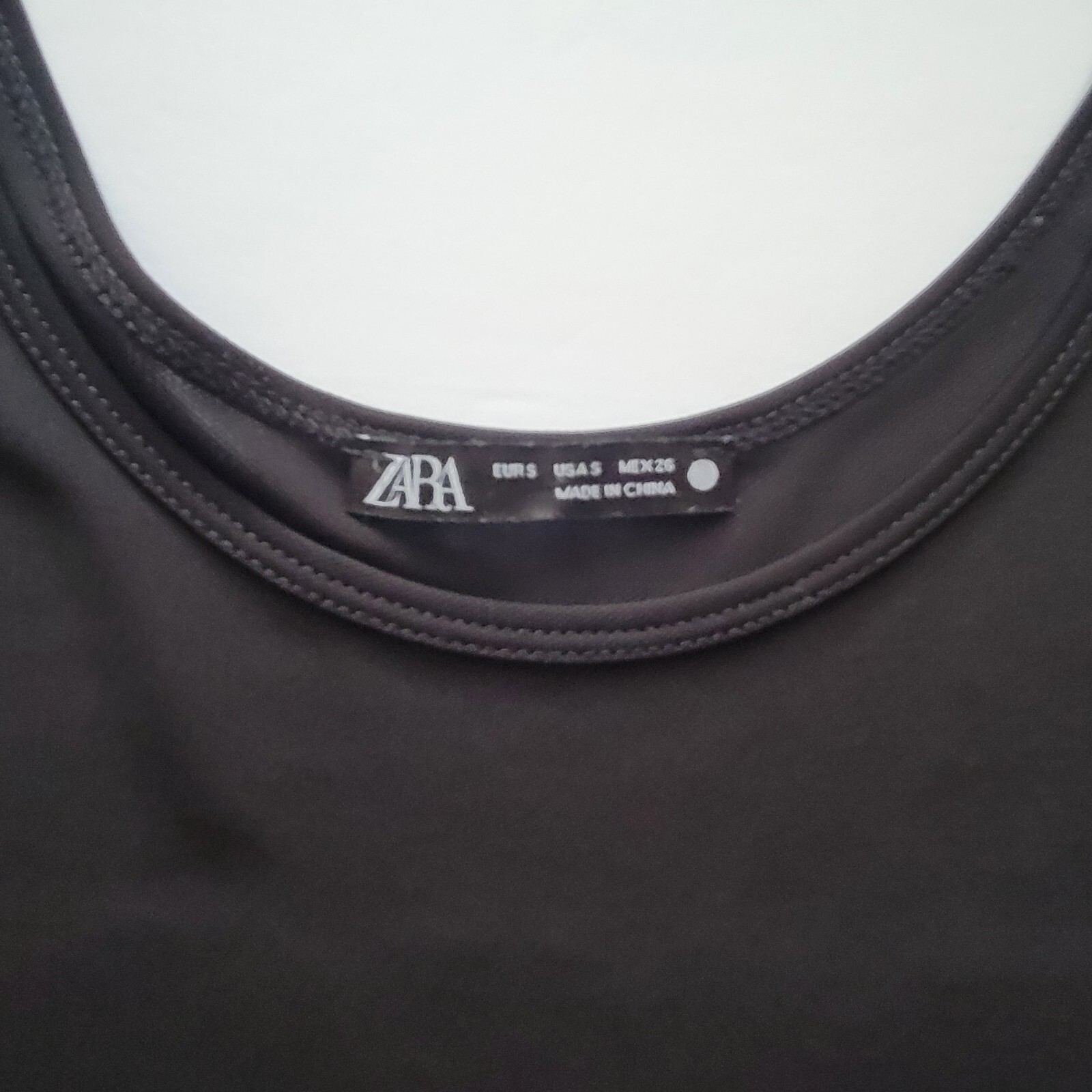 NEW Zara Womens Low Cut Black Dressy Blouse Tank Top Cami – Size S