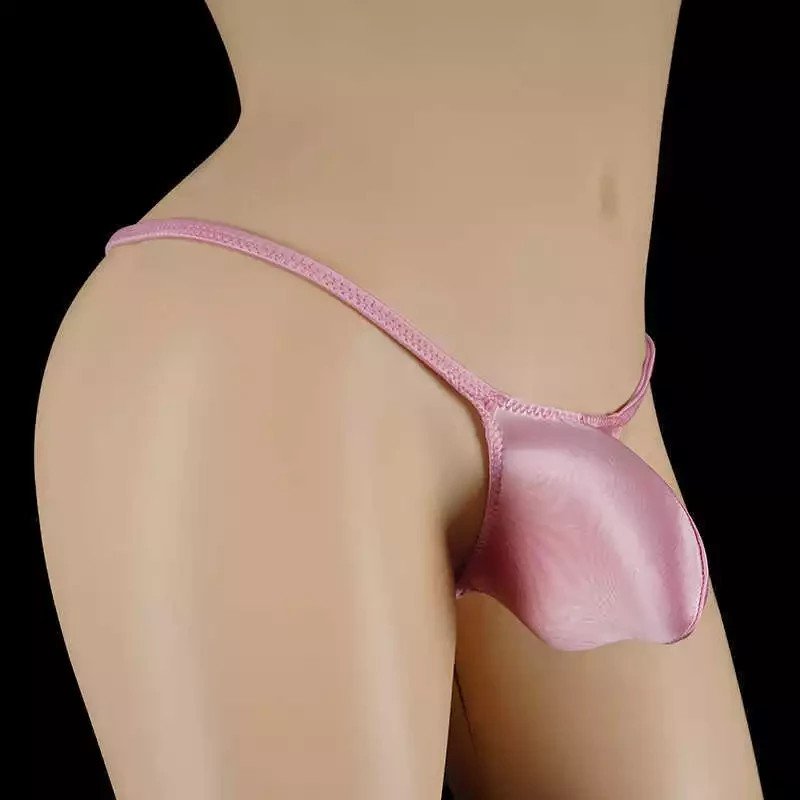 MENS SEXY OIL GLOSS GRAPE SMUGGLERS MICRO THONG-PINK (MEDIUM 28-32)