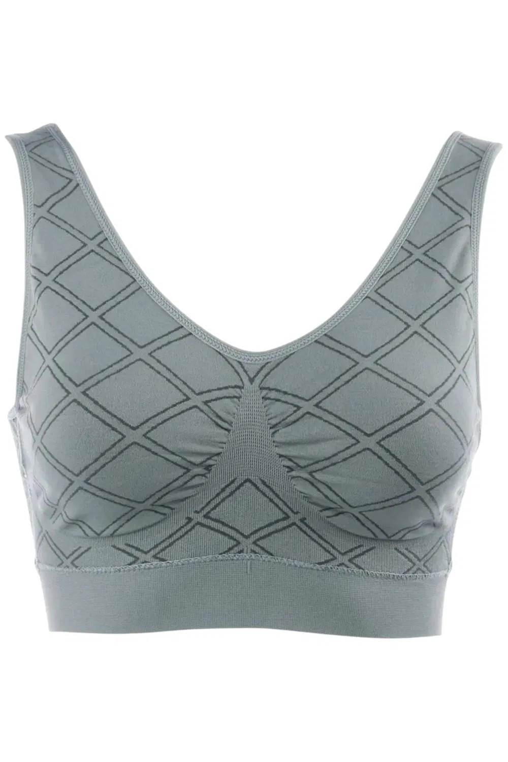 Rhonda Shear Women’s 2-pack Diamond Knit Seamless Ahh Bra Gray/Pink