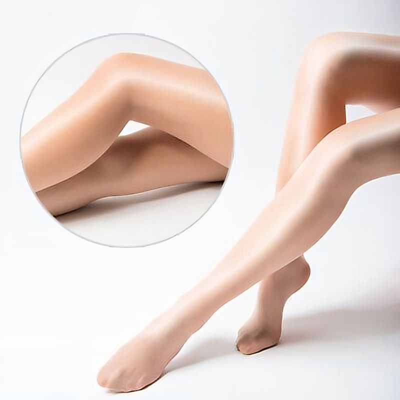 High-waisted Glossy Oily Crotchless Pantyhose 8 Denier Sheer Stockings Tights